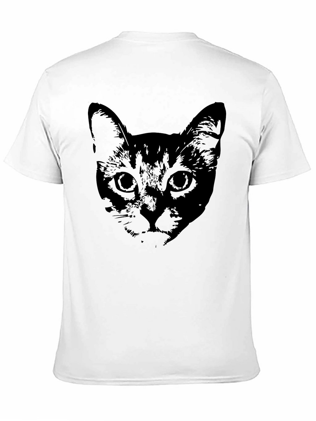 Black Cat Face Graphic T-Shirt