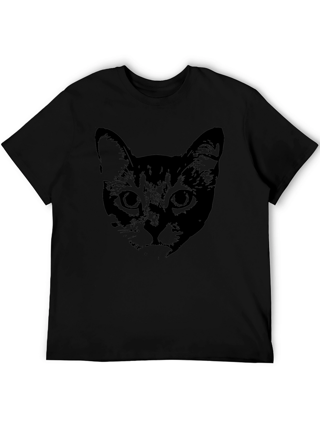 Black Cat Face Graphic T-Shirt