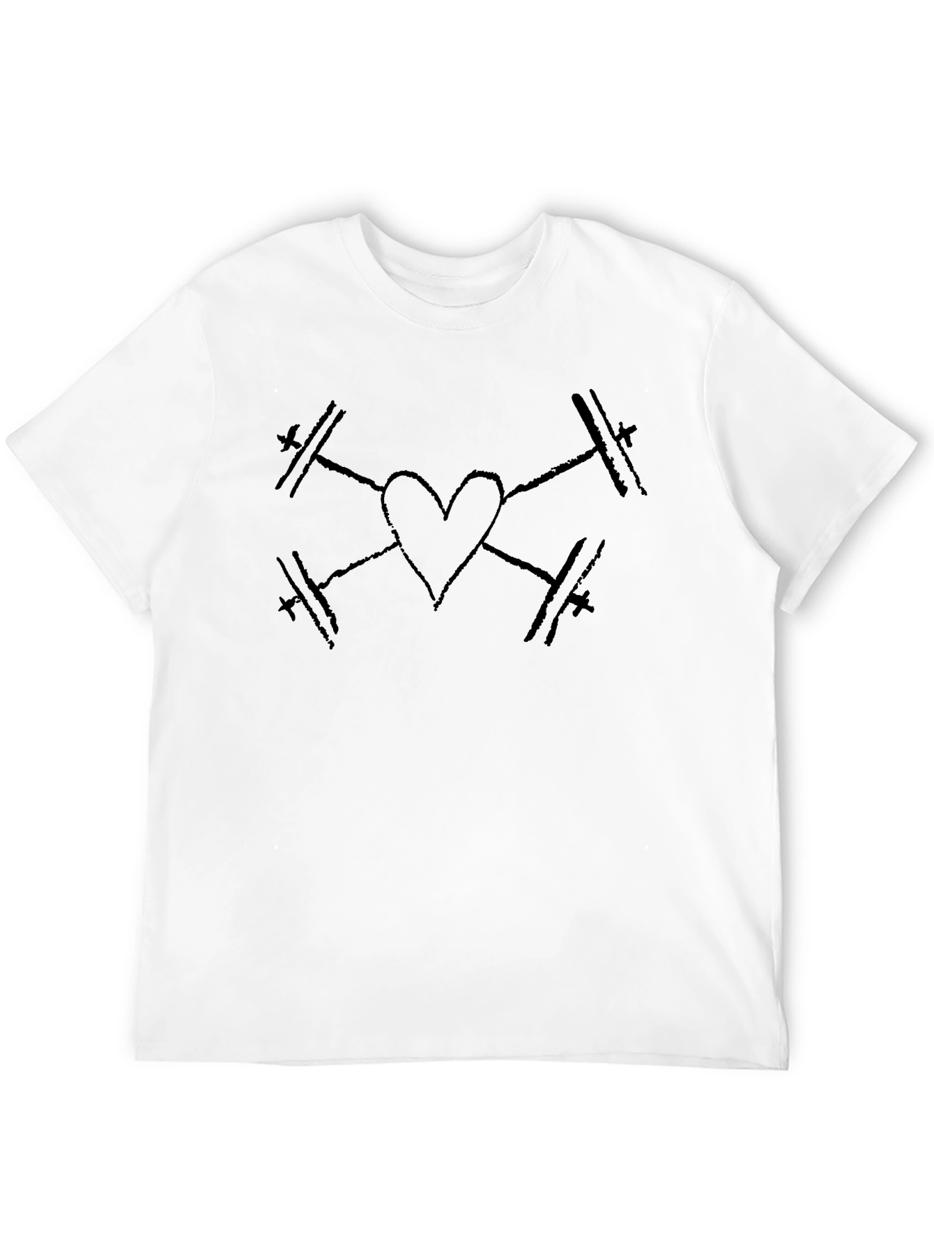 Heart Weightlifting Black T-Shirt