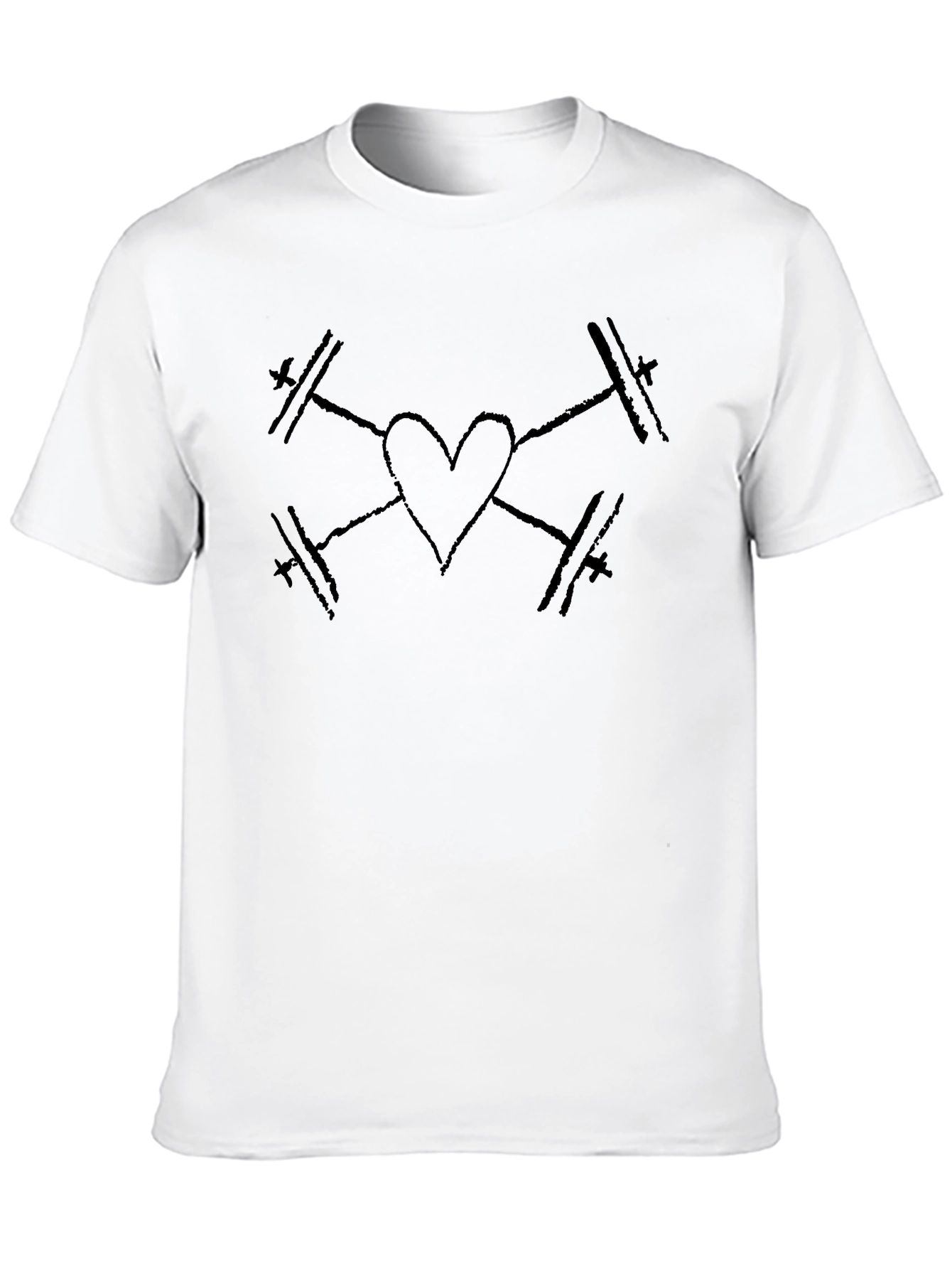 Heart Weightlifting Black T-Shirt