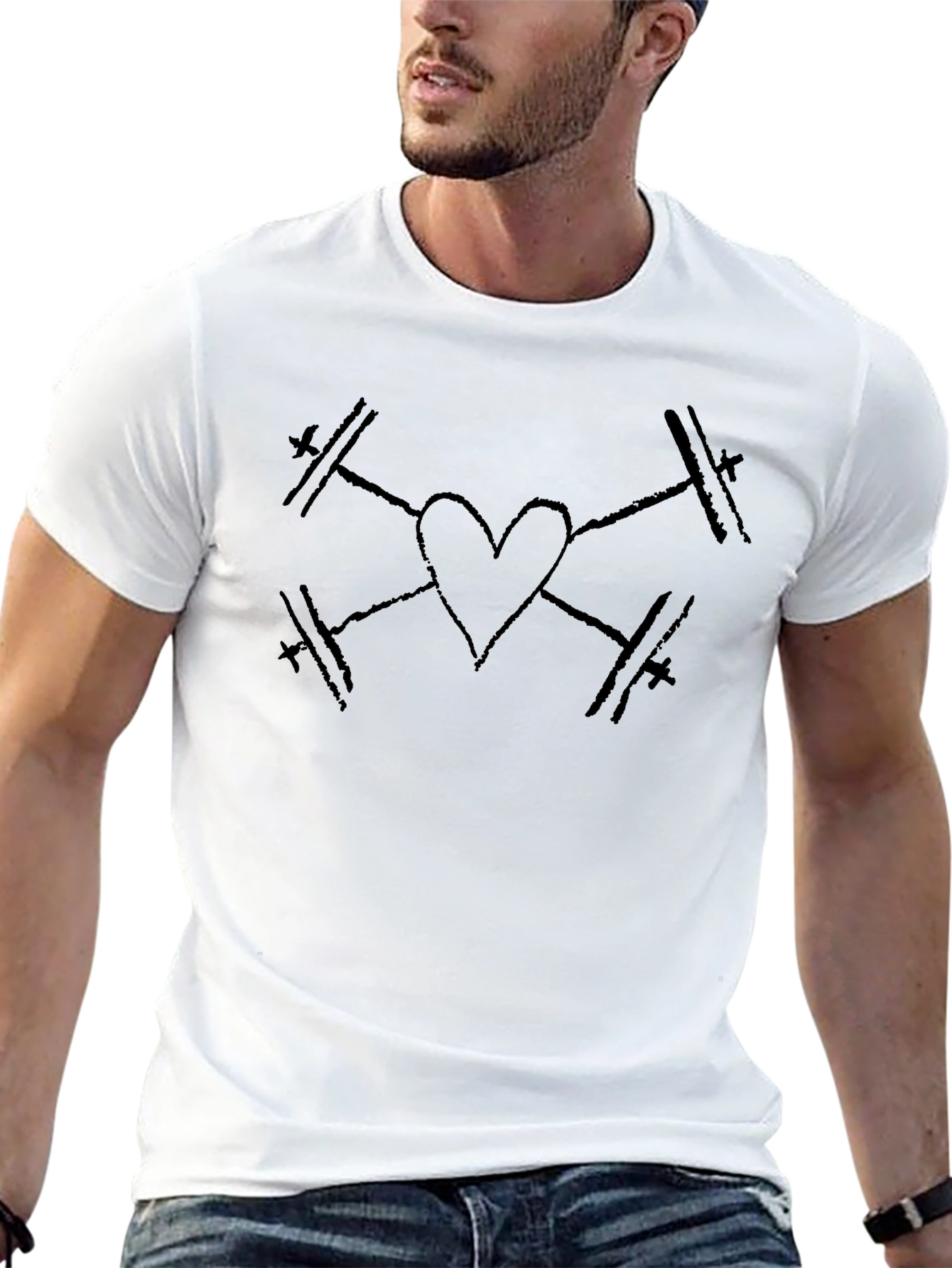 Heart Weightlifting Black T-Shirt