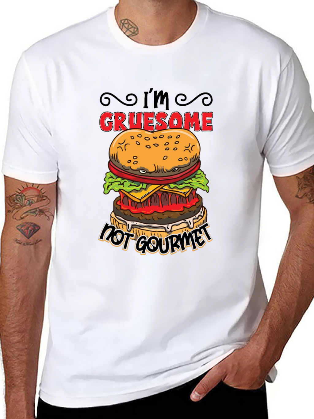 Gruesome Not Gourmet Burger Graphic T-Shirt