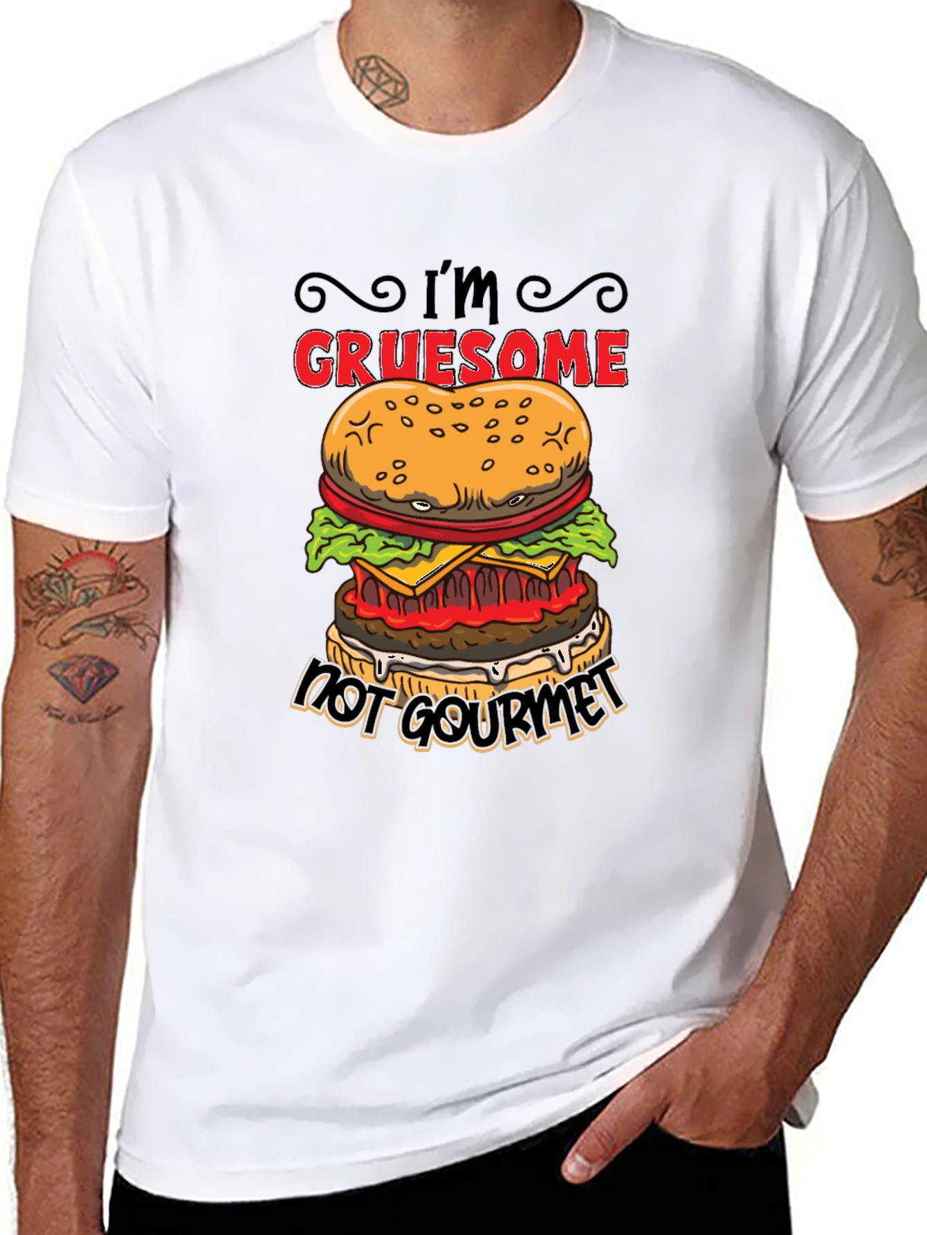 Gruesome Not Gourmet Burger Graphic T-Shirt