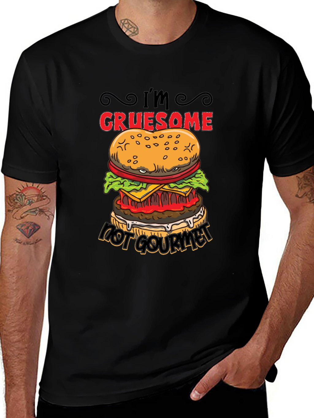 Gruesome Not Gourmet Burger Graphic T-Shirt
