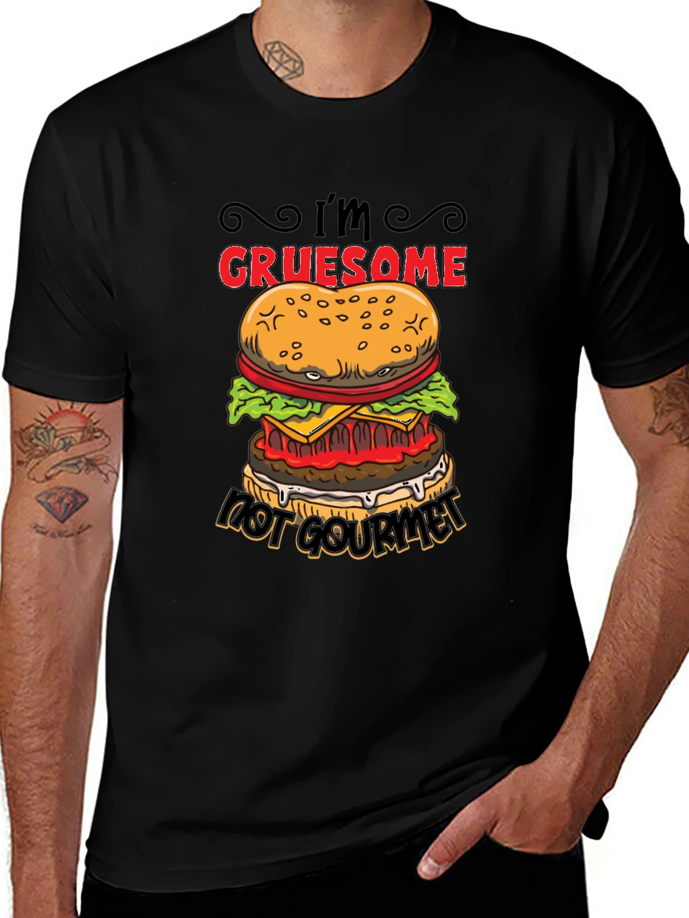 Gruesome Not Gourmet Burger Graphic T-Shirt