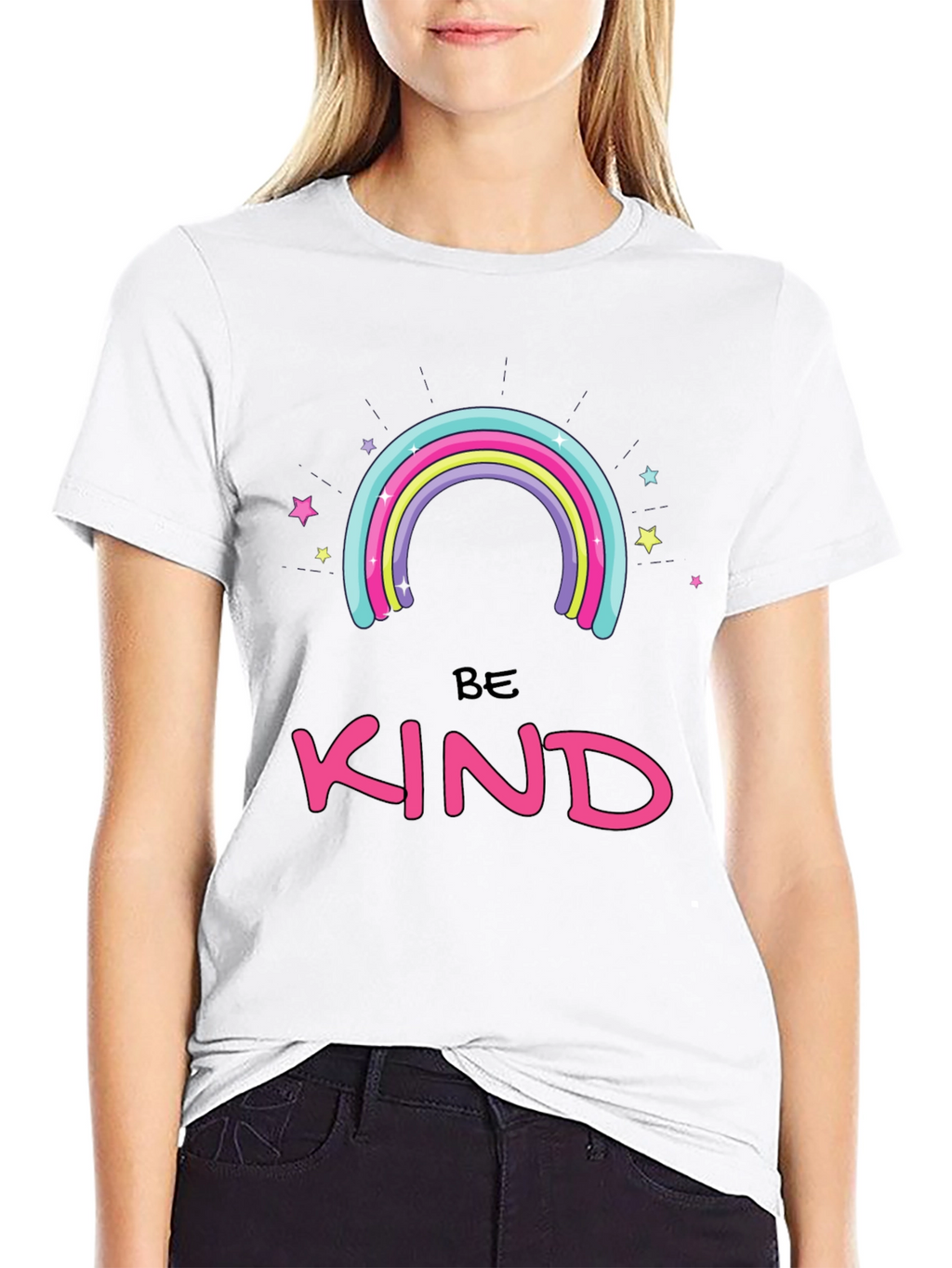 Be Kind Rainbow Graphic T-Shirt
