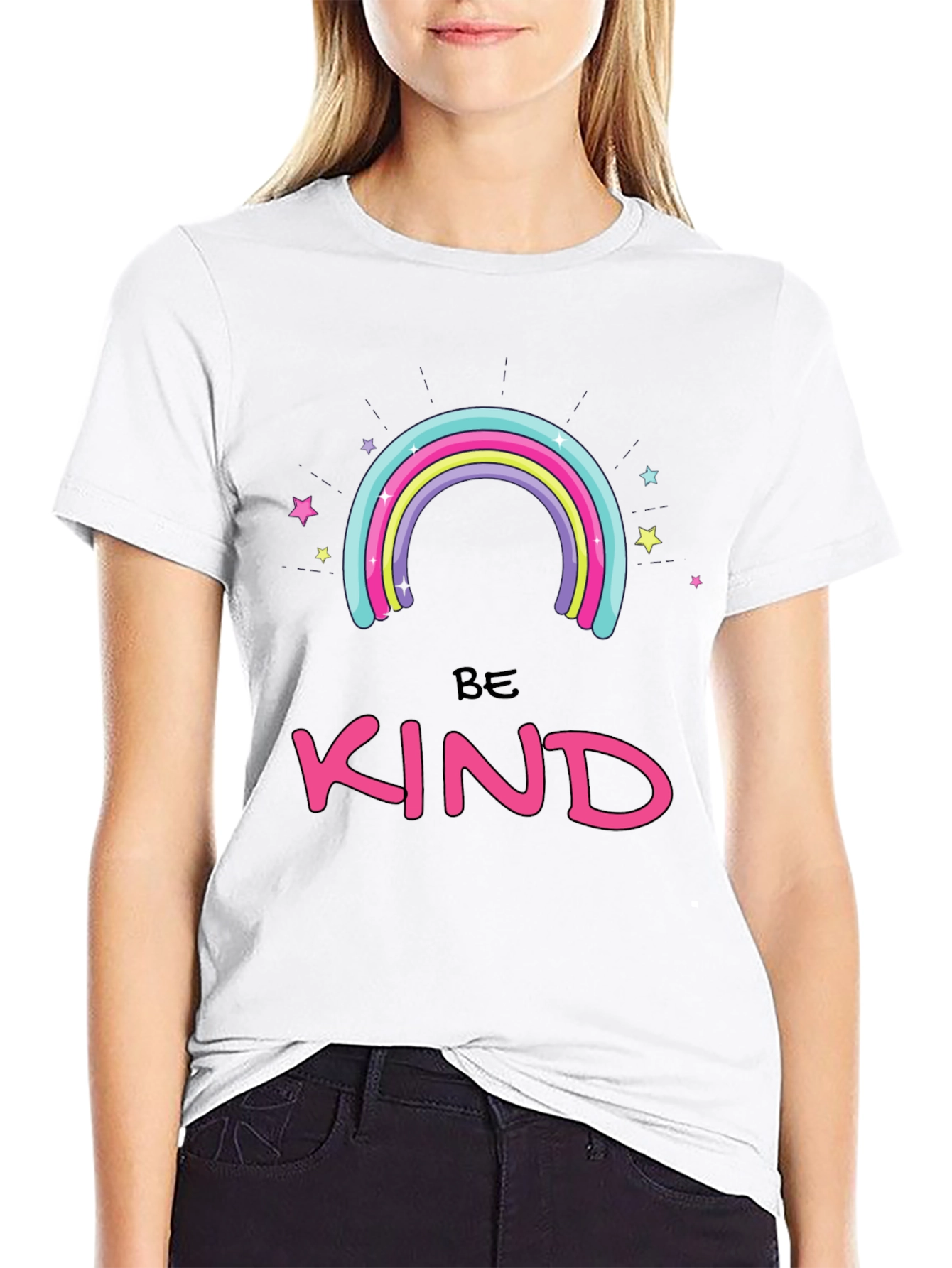 Be Kind Rainbow Graphic T-Shirt