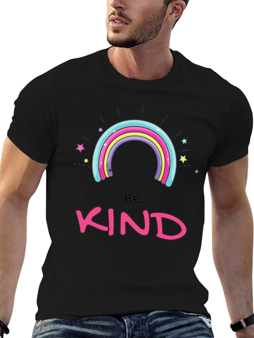 Be Kind Rainbow Graphic T-Shirt