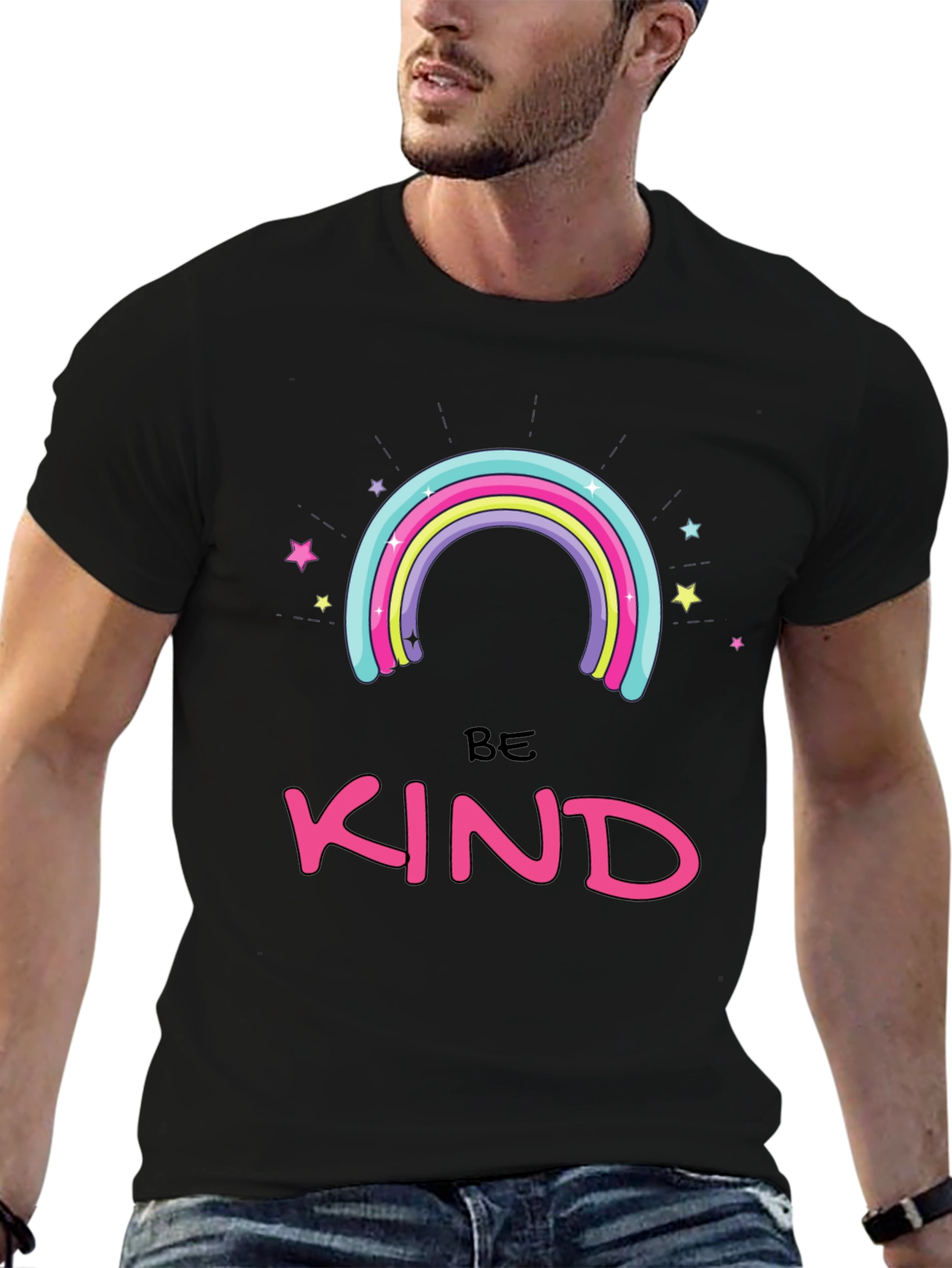 Be Kind Rainbow Graphic T-Shirt