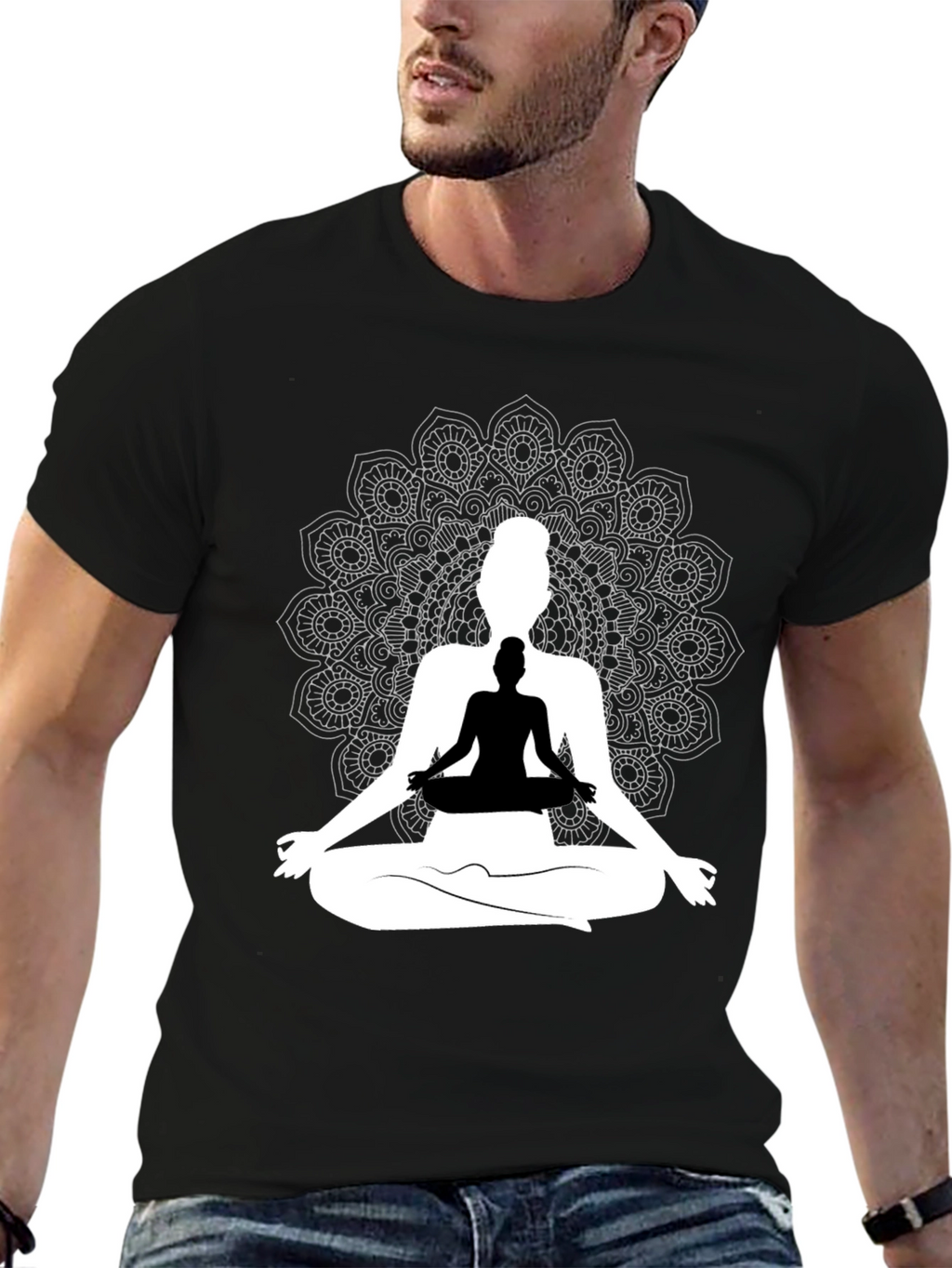 Yoga Mandala Graphic Tee - Meditative Style