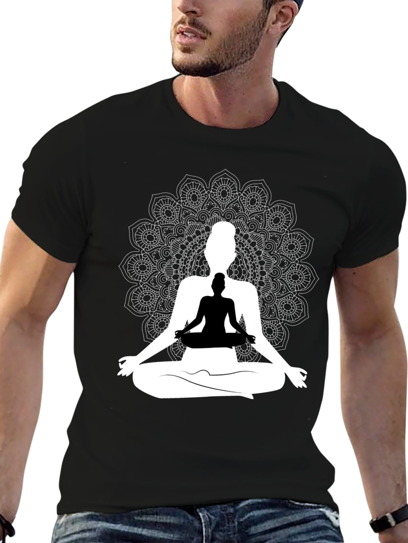 Yoga Mandala Graphic Tee - Meditative Style