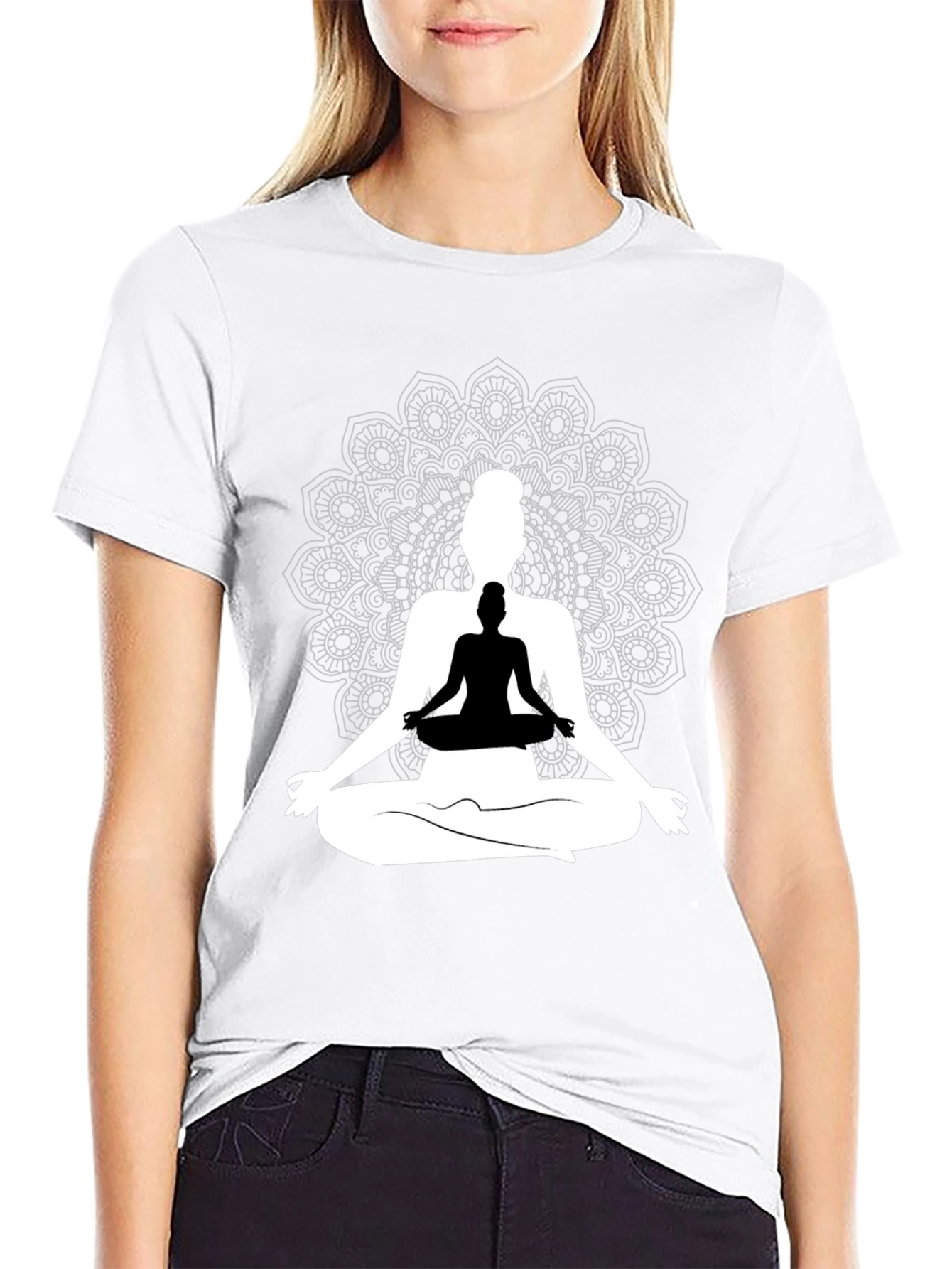 Yoga Mandala Graphic Tee - Meditative Style