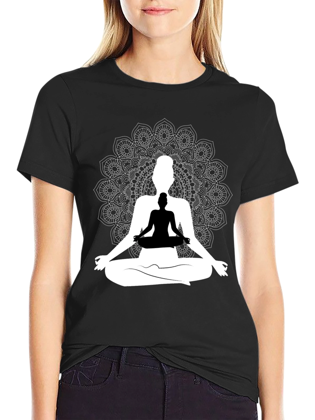Yoga Mandala Graphic Tee - Meditative Style