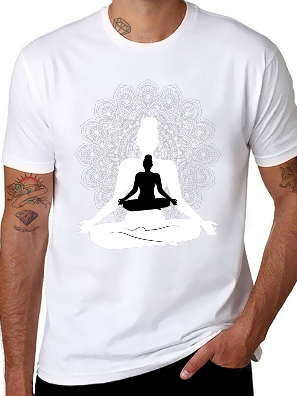 Yoga Mandala Graphic Tee - Meditative Style