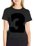 Mens Black T-Shirt with Bold Number 3 Design