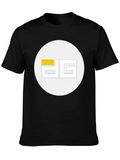Modern Black Tee with Geometric Logo