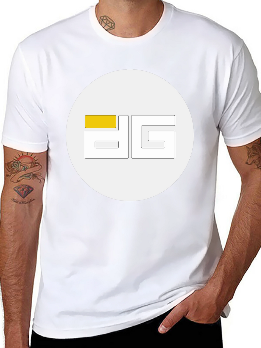 Modern Black Tee with Geometric Logo