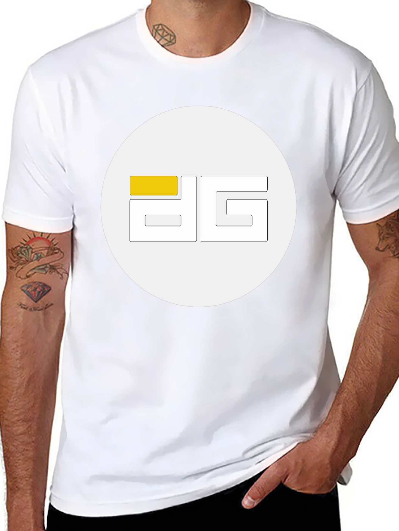 Modern Black Tee with Geometric Logo