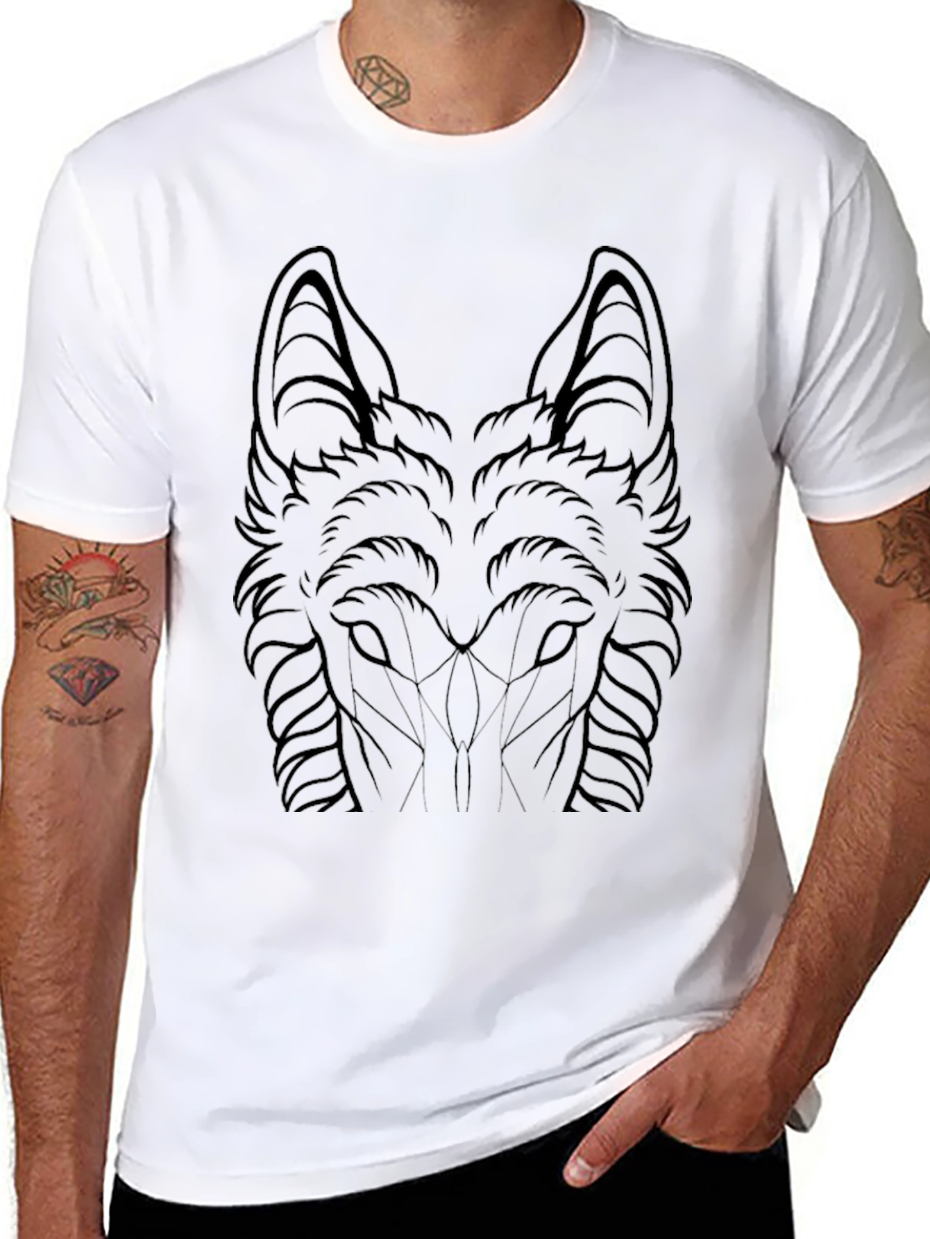 Wolf Graphic Tee - Mens Black T-Shirt