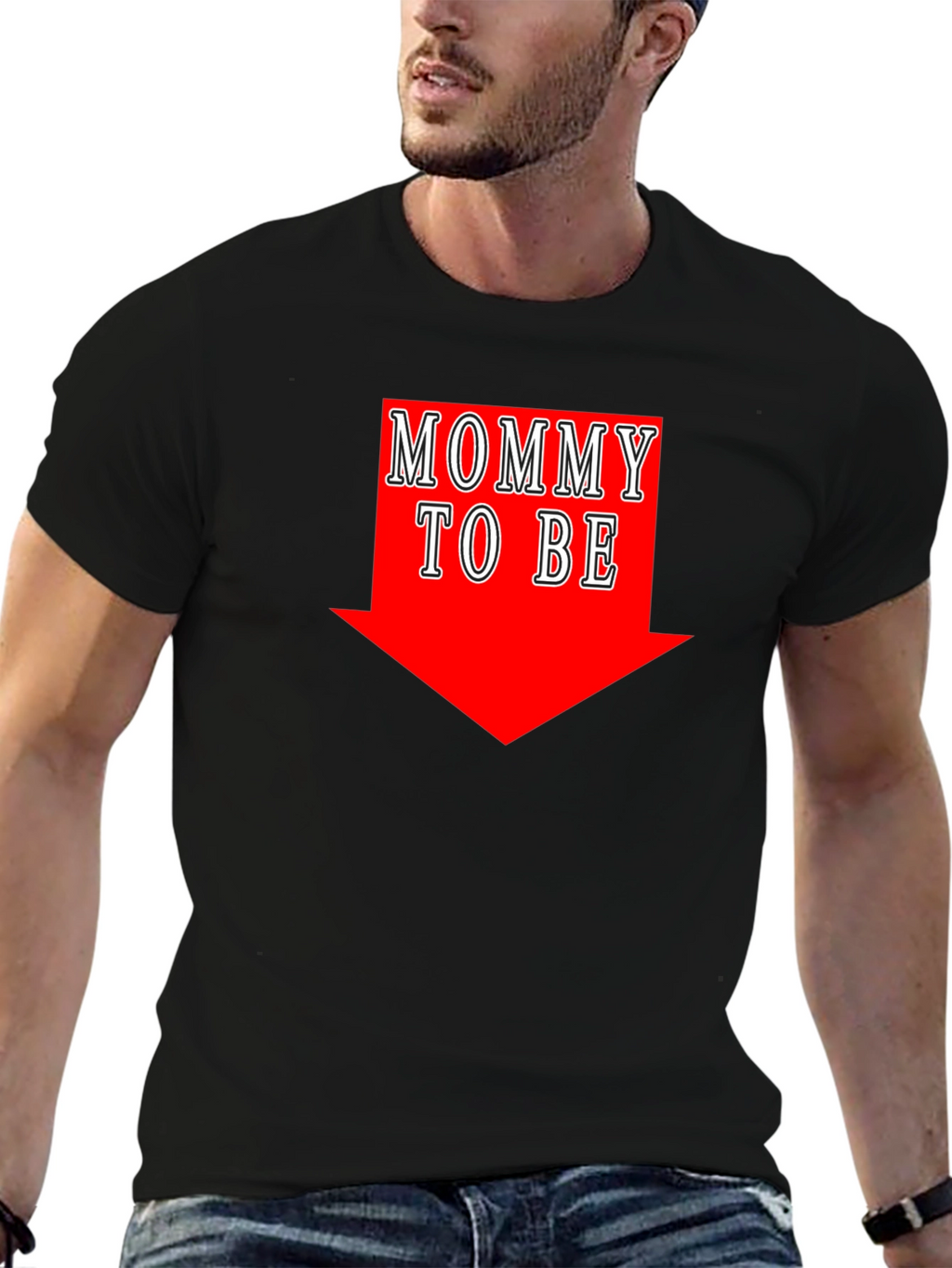 Mommy To Be Arrow Black T-Shirt