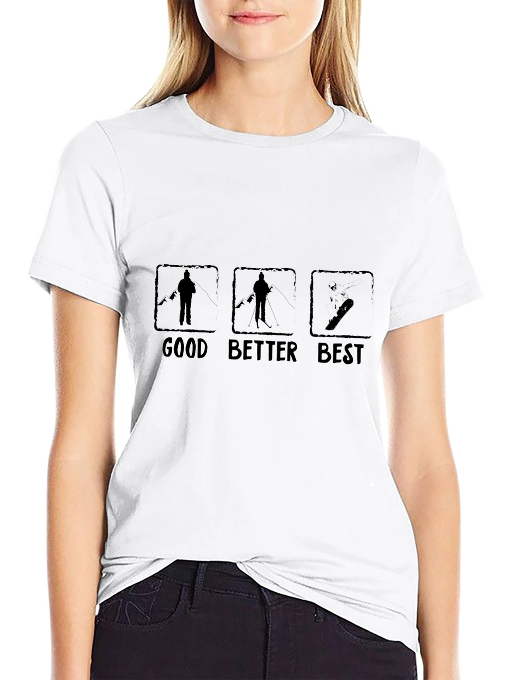 Good Better Best Skier & Snowboarder Black Graphic Tee