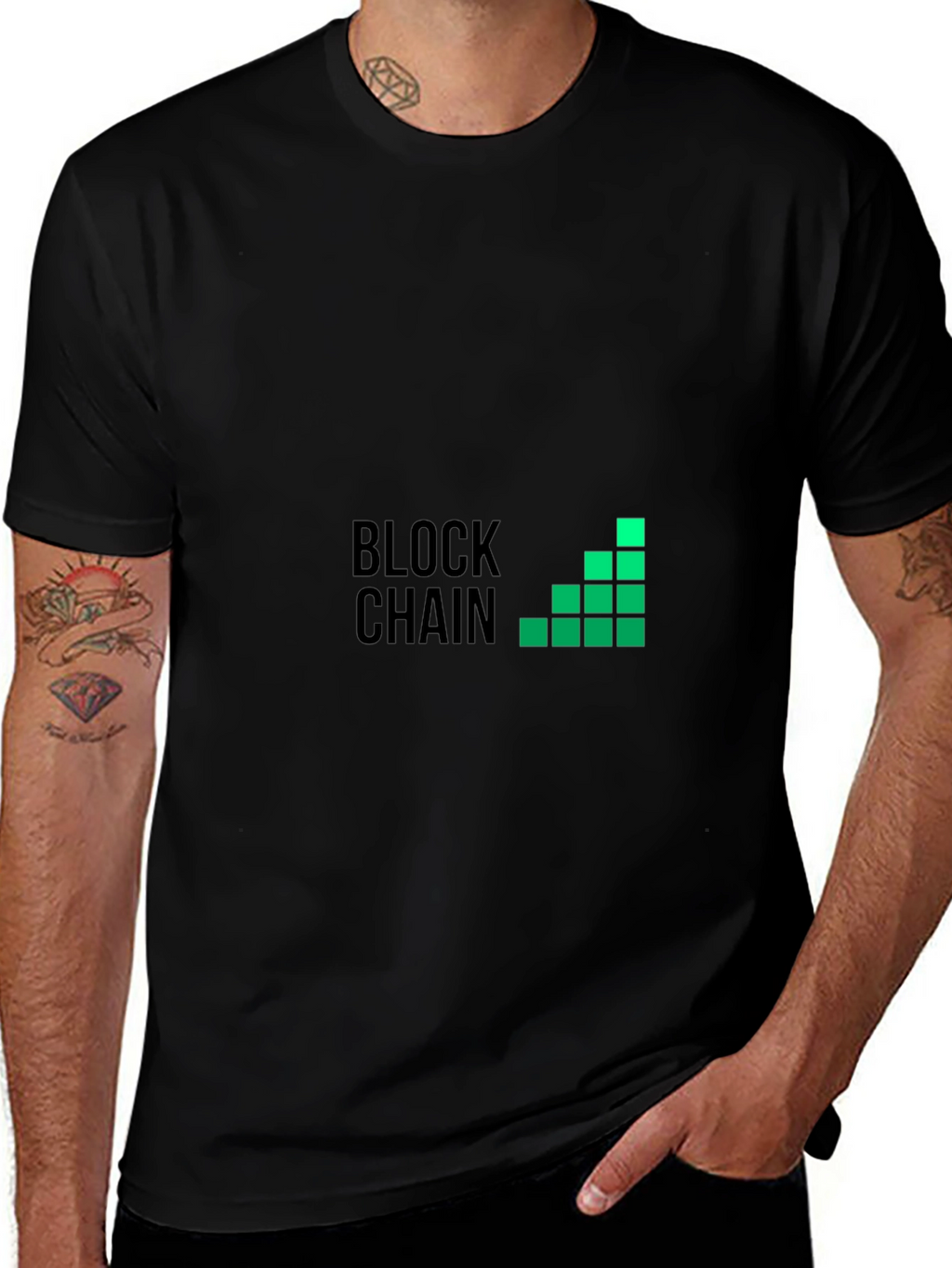 Blockchain Graphic Black T-Shirt