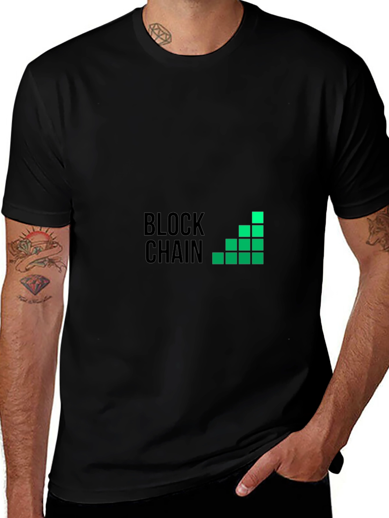 Blockchain Graphic Black T-Shirt