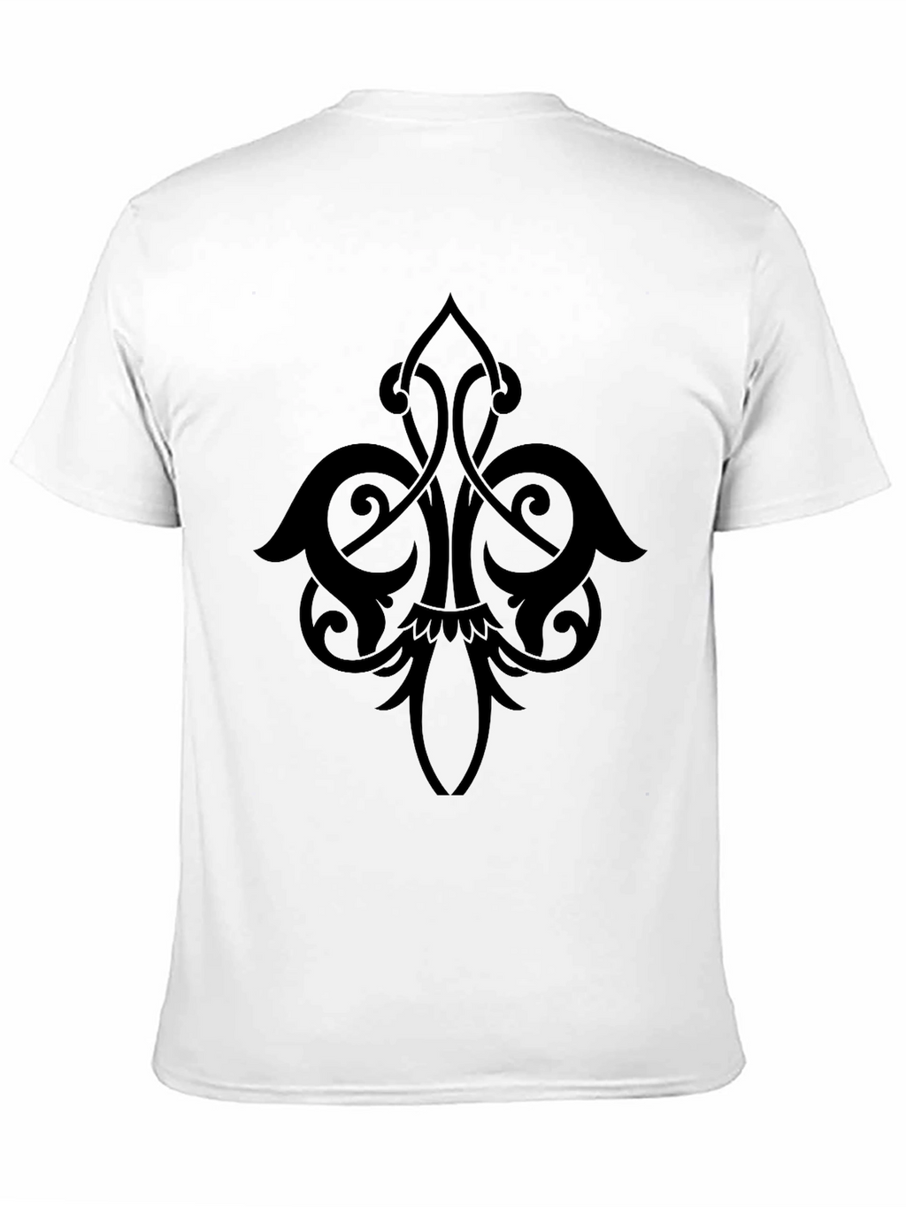 Mens Black T-Shirt with Elegant Ornamental Design