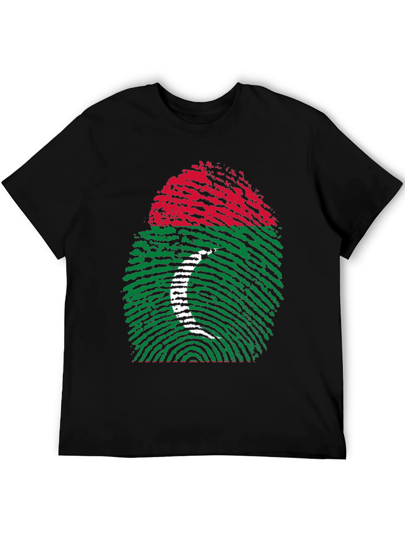 Maldives Flag Fingerprint T-Shirt