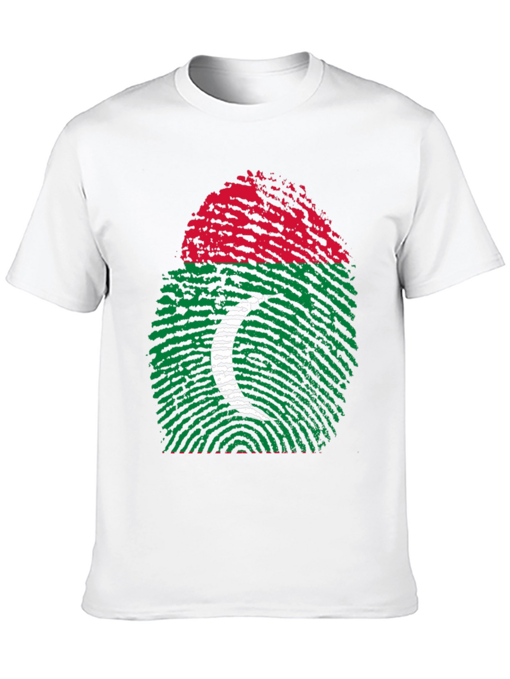 Maldives Flag Fingerprint T-Shirt
