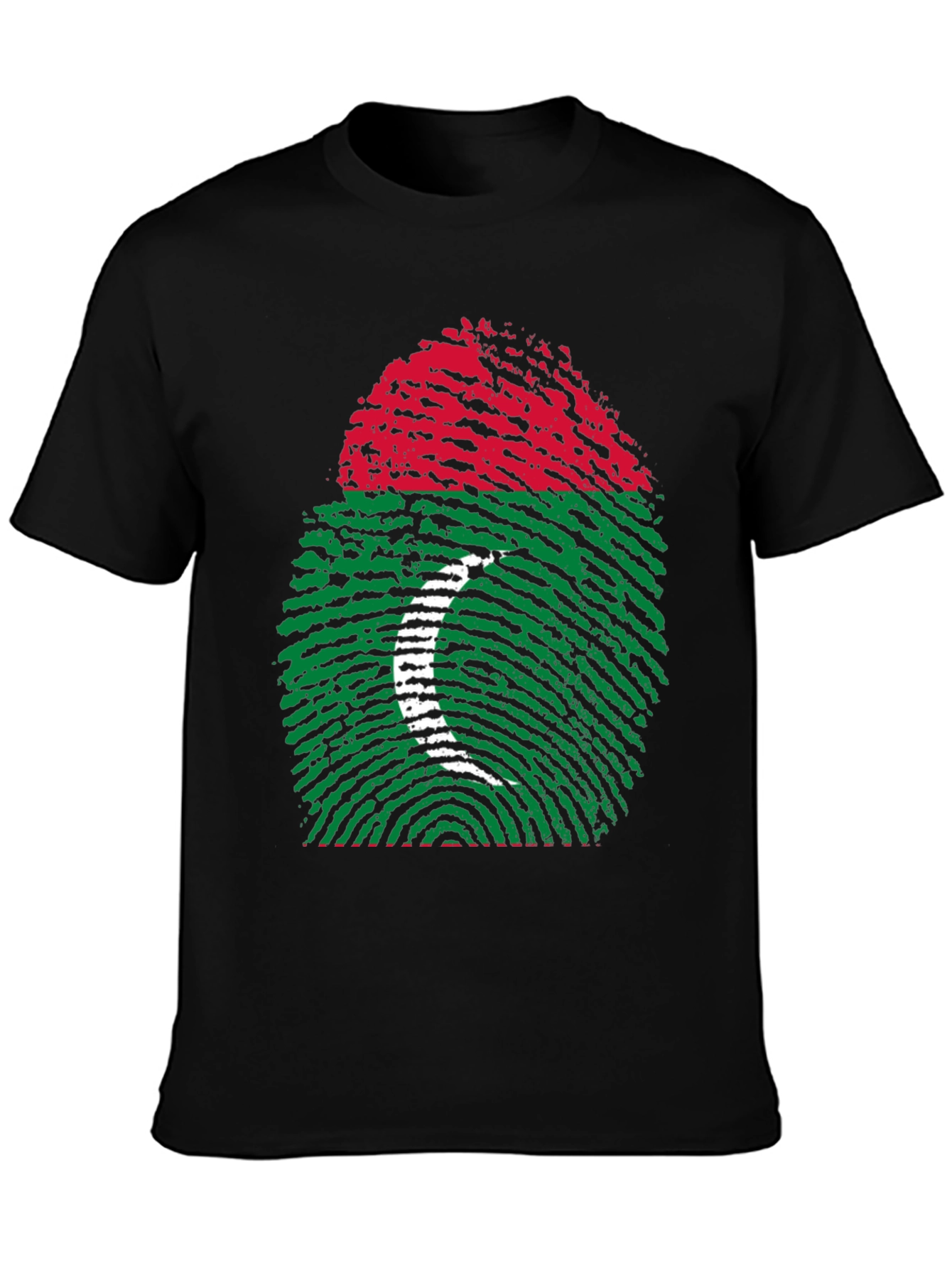 Maldives Flag Fingerprint T-Shirt