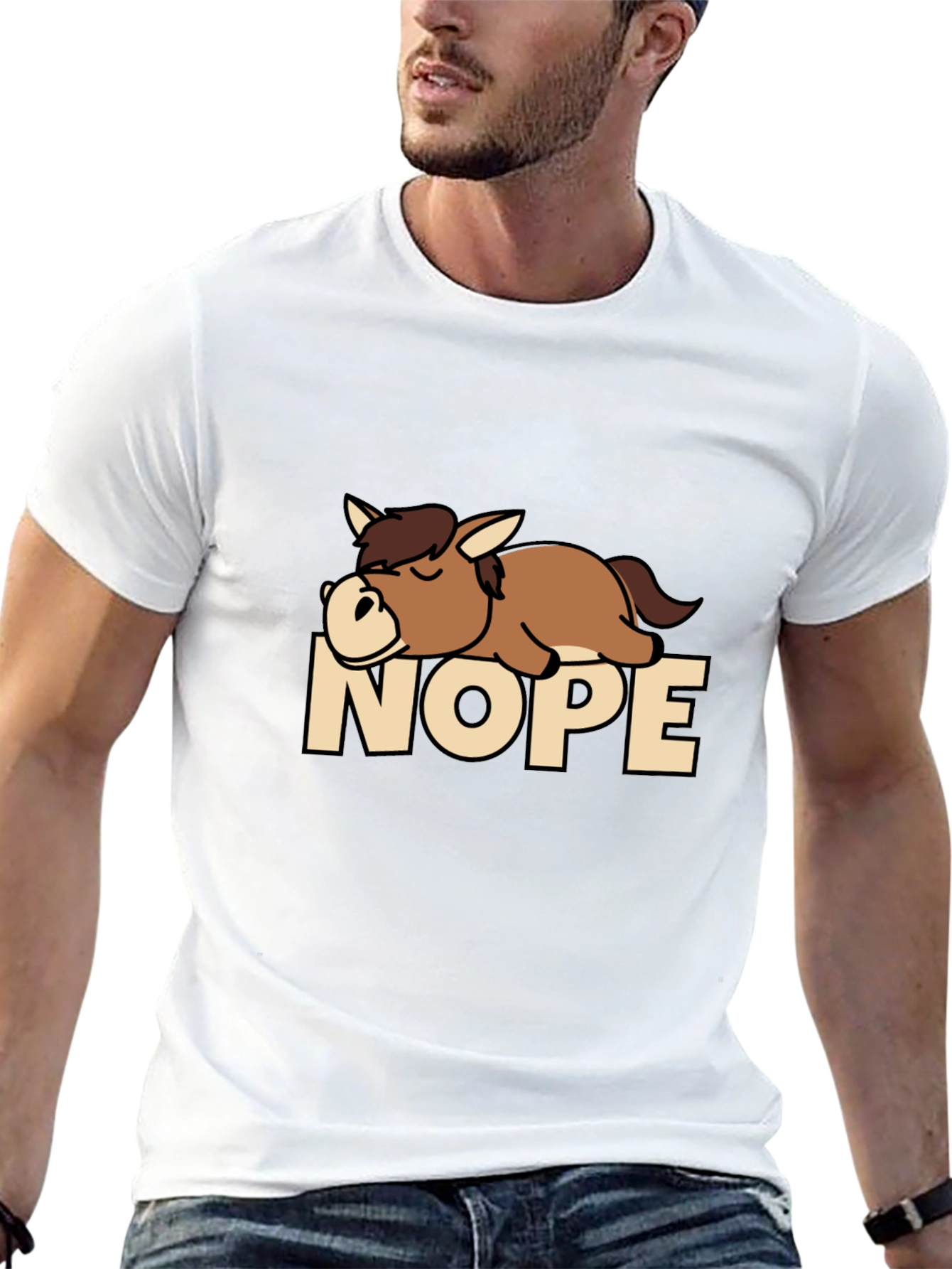 Nope Sloth T-Shirt Funny Lazy Sleepy Tee