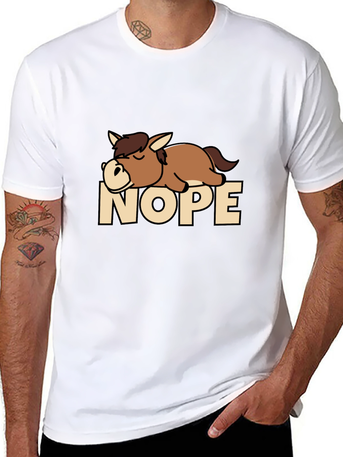 Nope Sloth T-Shirt Funny Lazy Sleepy Tee