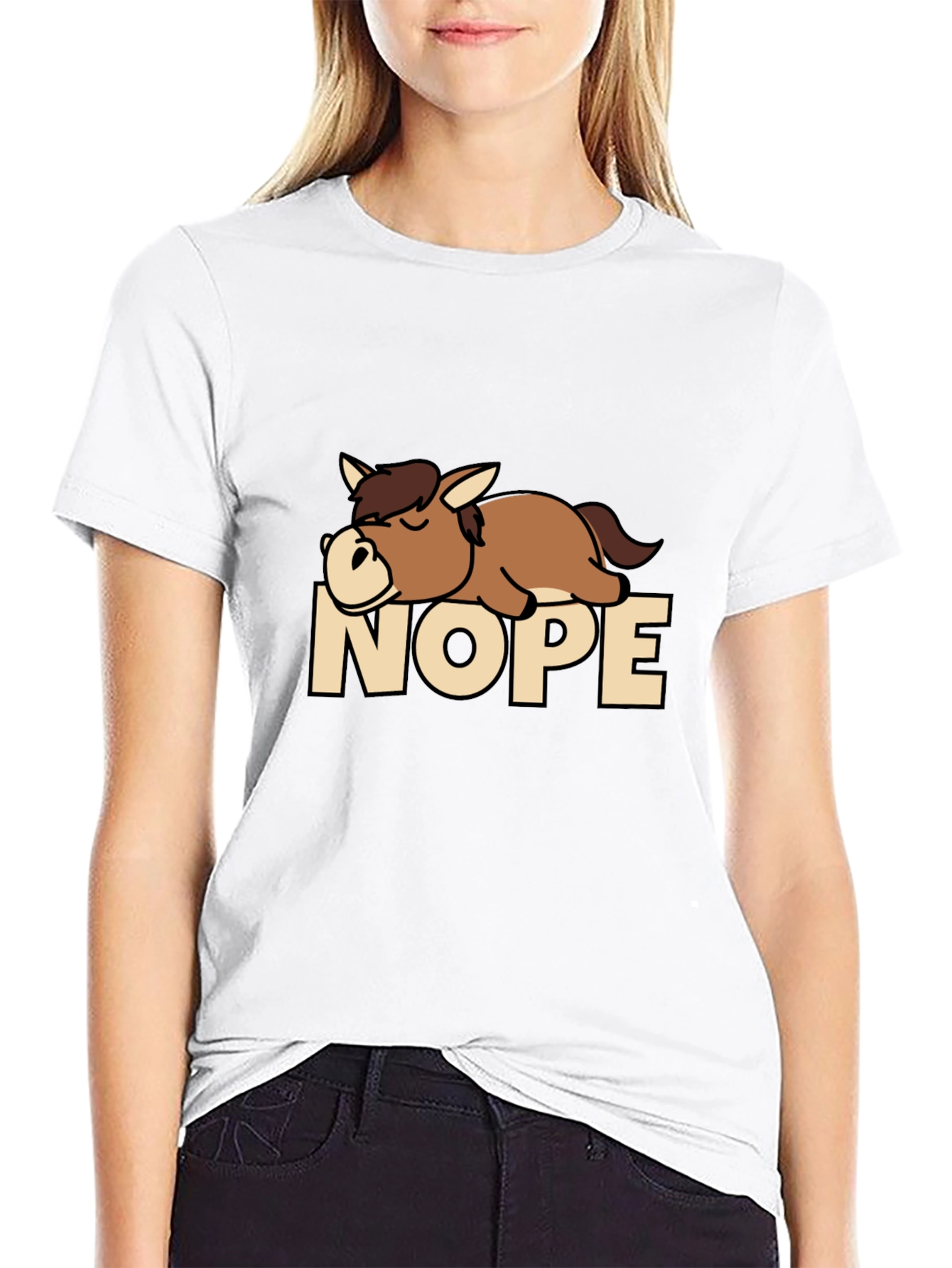 Nope Sloth T-Shirt Funny Lazy Sleepy Tee