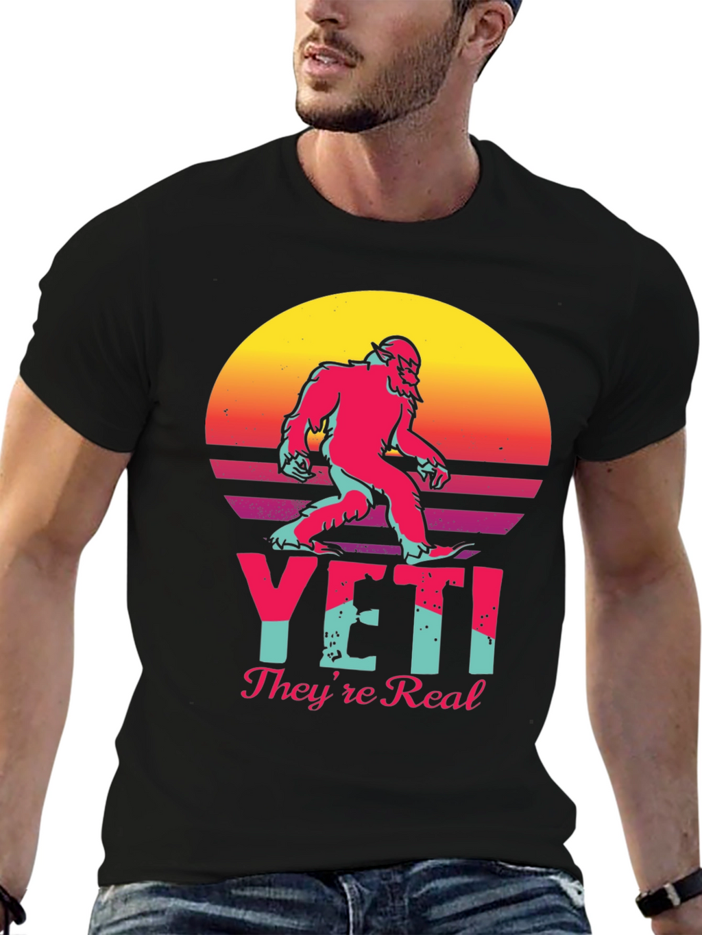 Yeti Theyre Real T-Shirt - Retro Graphic Tee