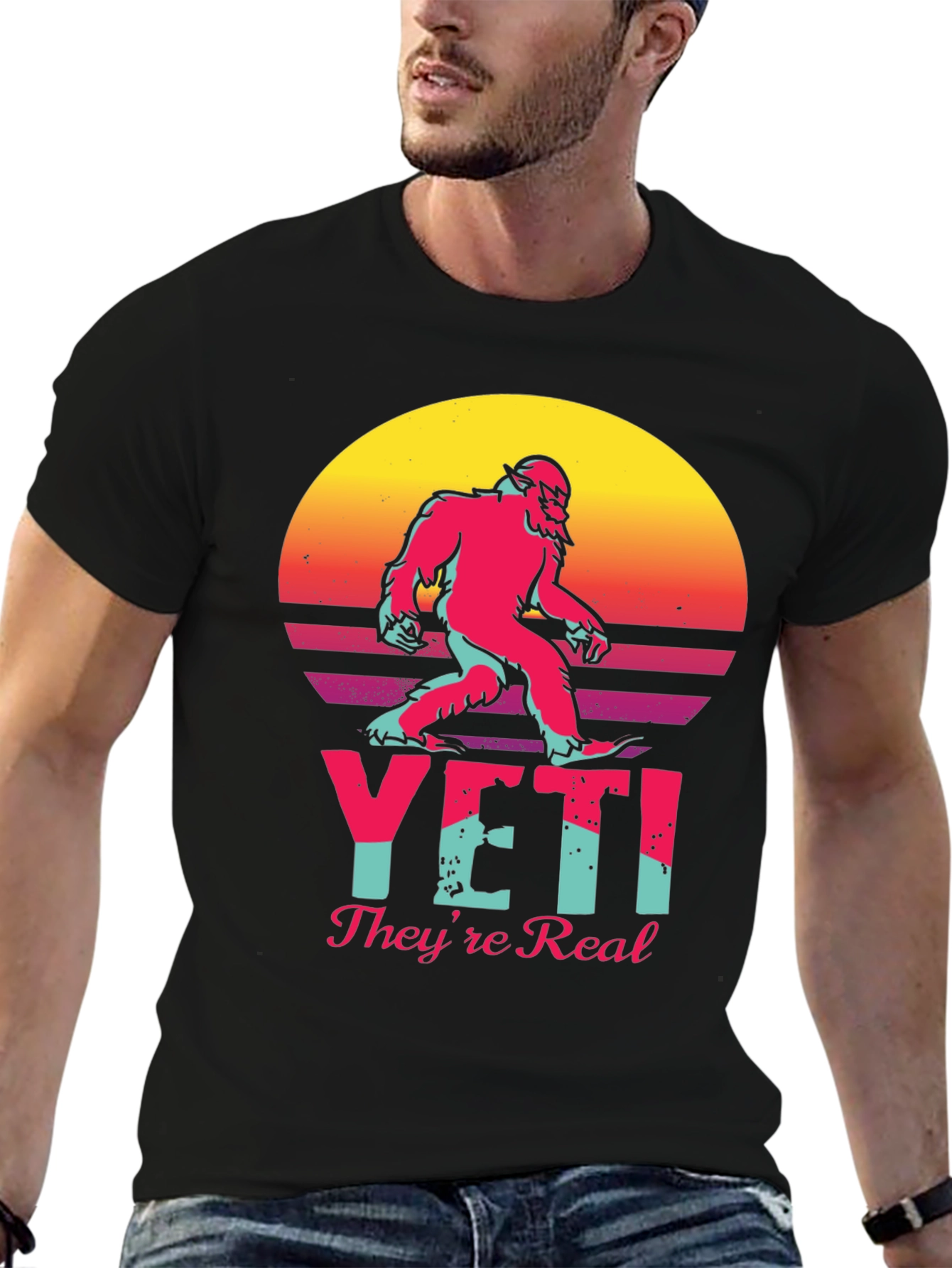 Yeti Theyre Real T-Shirt - Retro Graphic Tee