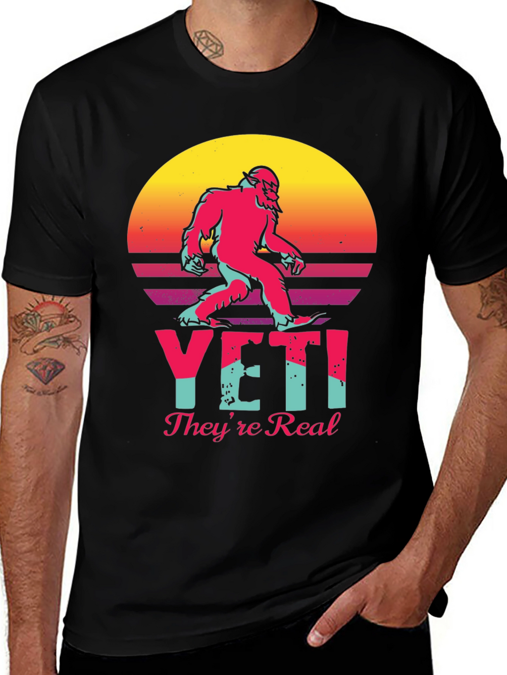 Yeti Theyre Real T-Shirt - Retro Graphic Tee