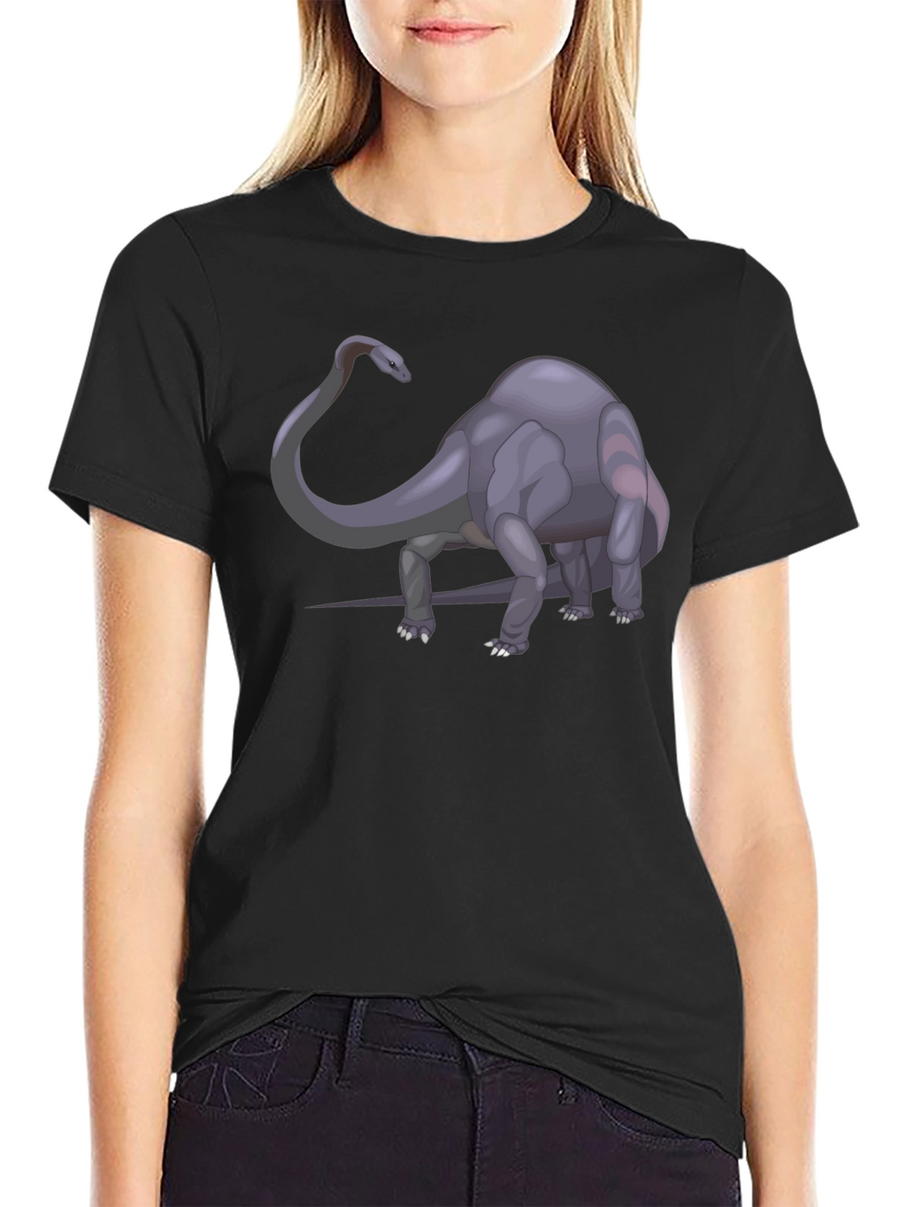 Dino T-Shirt - Black Cotton Graphic Tee