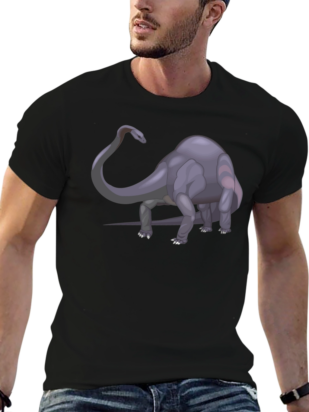 Dino T-Shirt - Black Cotton Graphic Tee