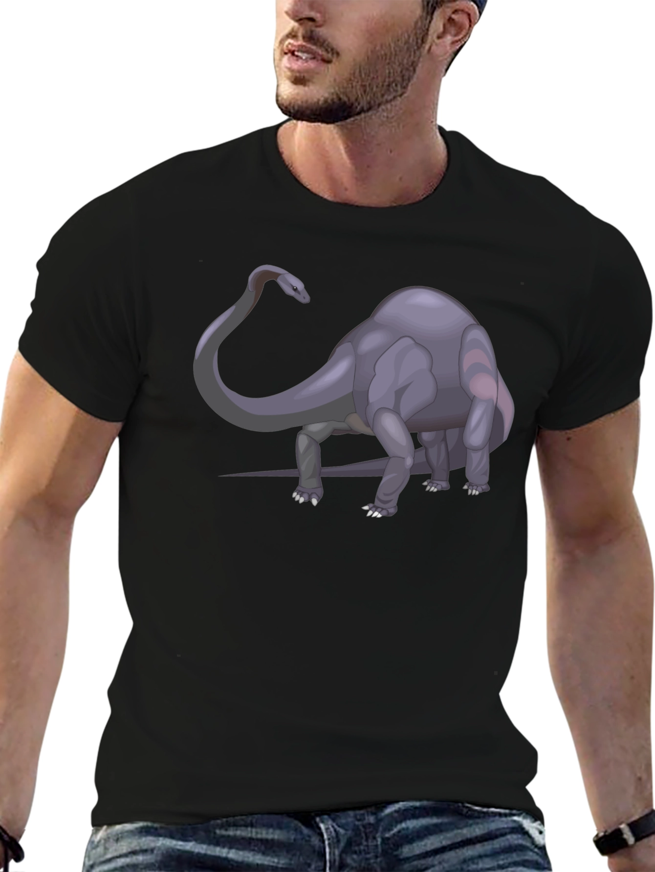 Dino T-Shirt - Black Cotton Graphic Tee