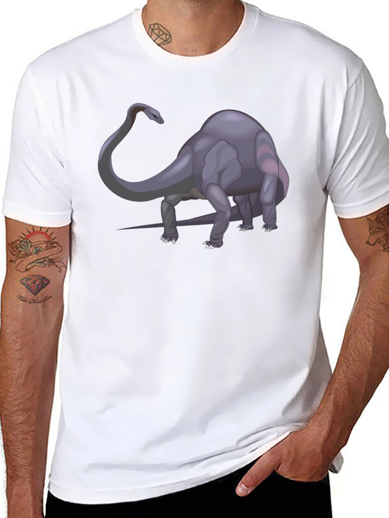 Dino T-Shirt - Black Cotton Graphic Tee