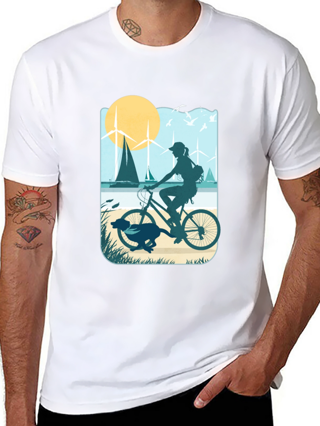Biking By The Beach T-Shirt
