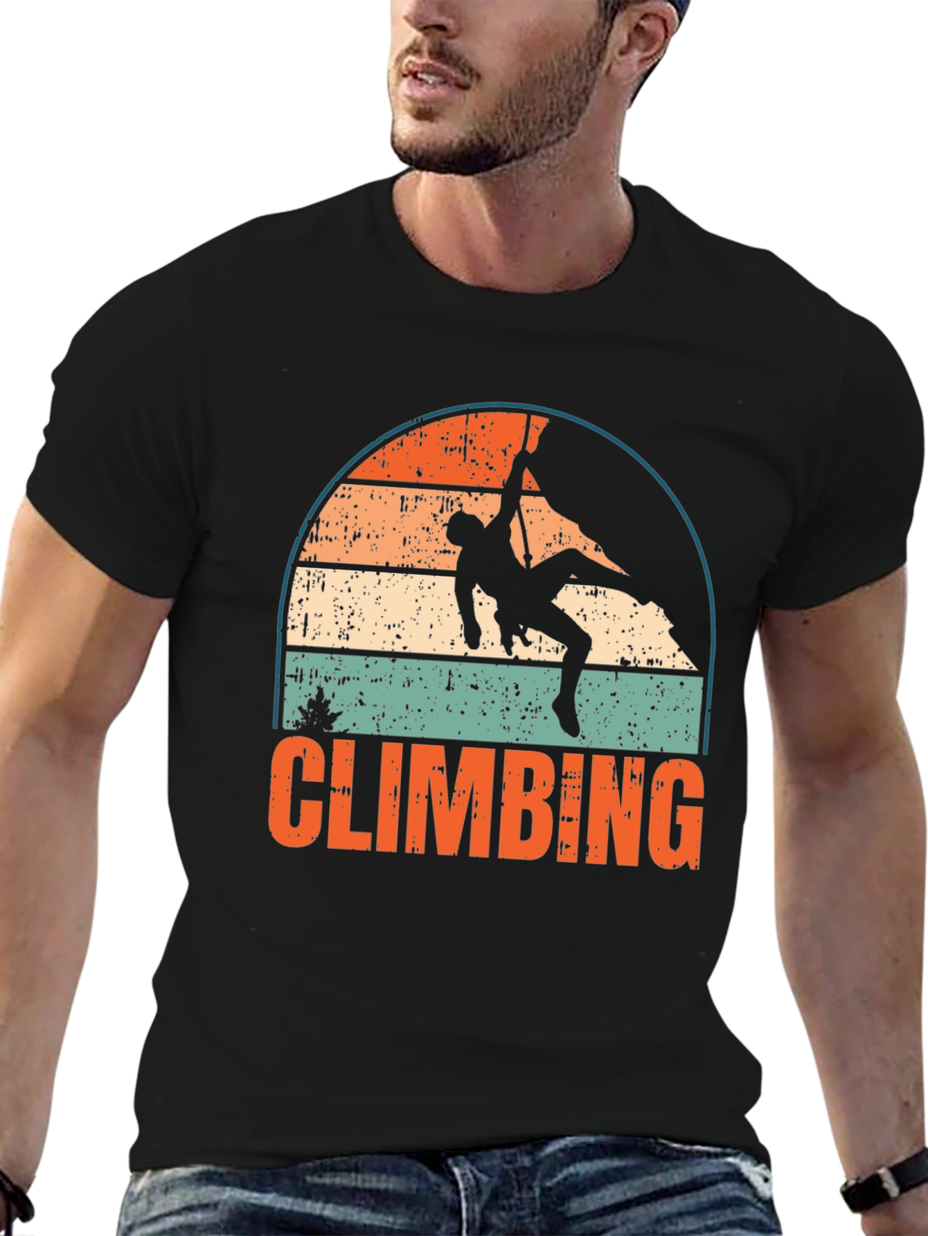 Retro Climbing T-Shirt - Vintage Style Climber Tee