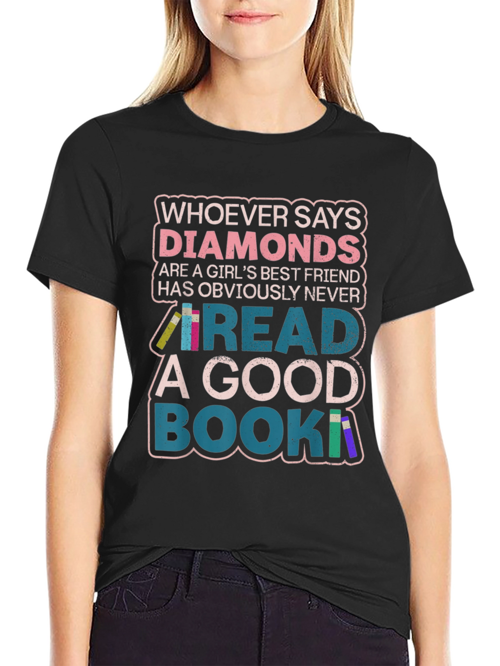 Diamonds or Books? Graphic Print Tee