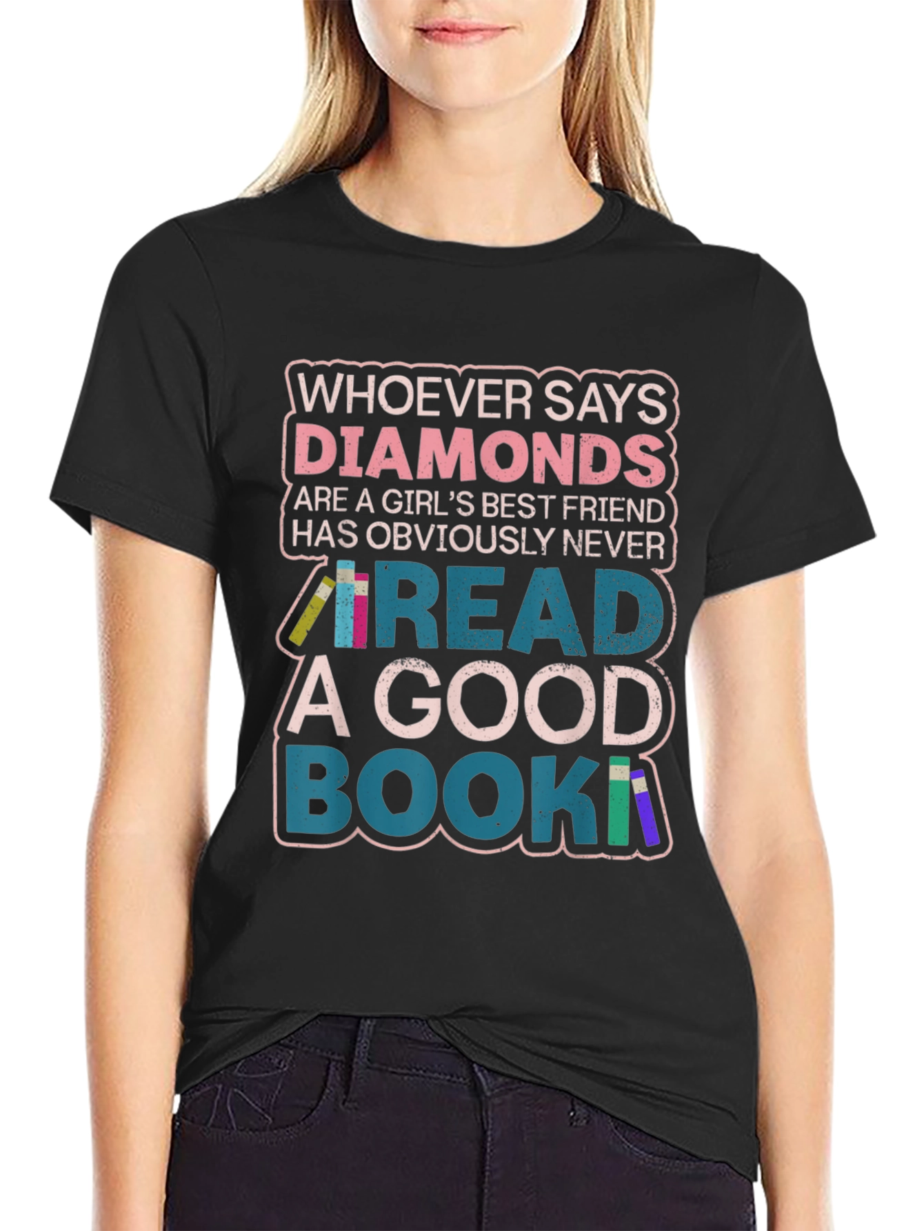 Diamonds or Books? Graphic Print Tee