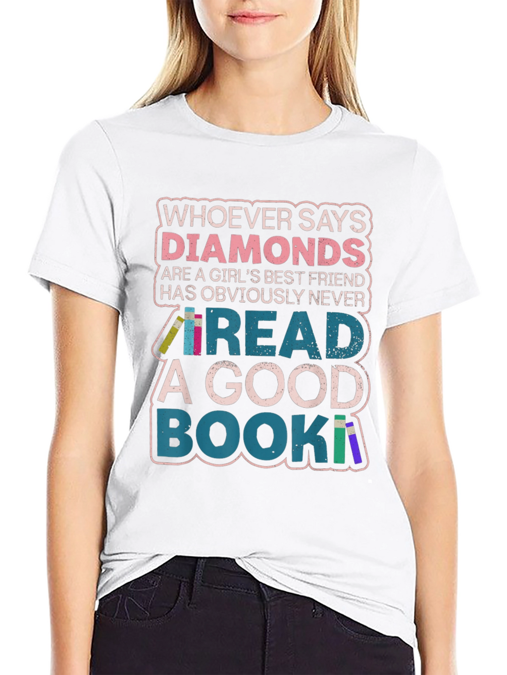 Diamonds or Books? Graphic Print Tee