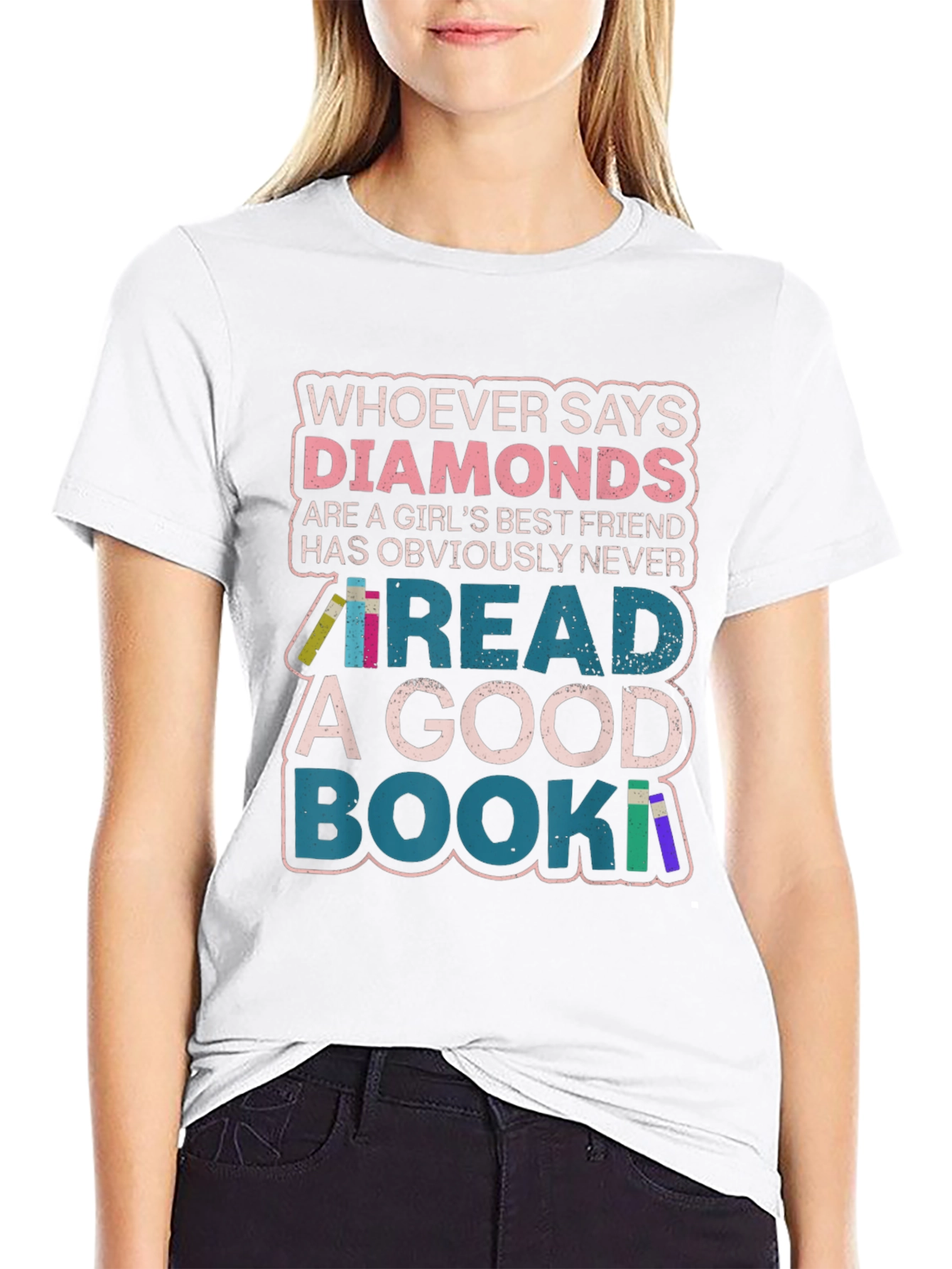 Diamonds or Books? Graphic Print Tee