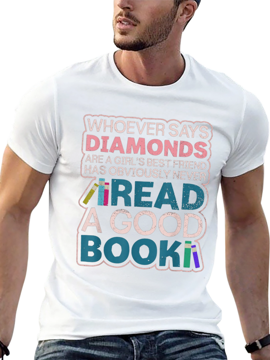 Diamonds or Books? Graphic Print Tee