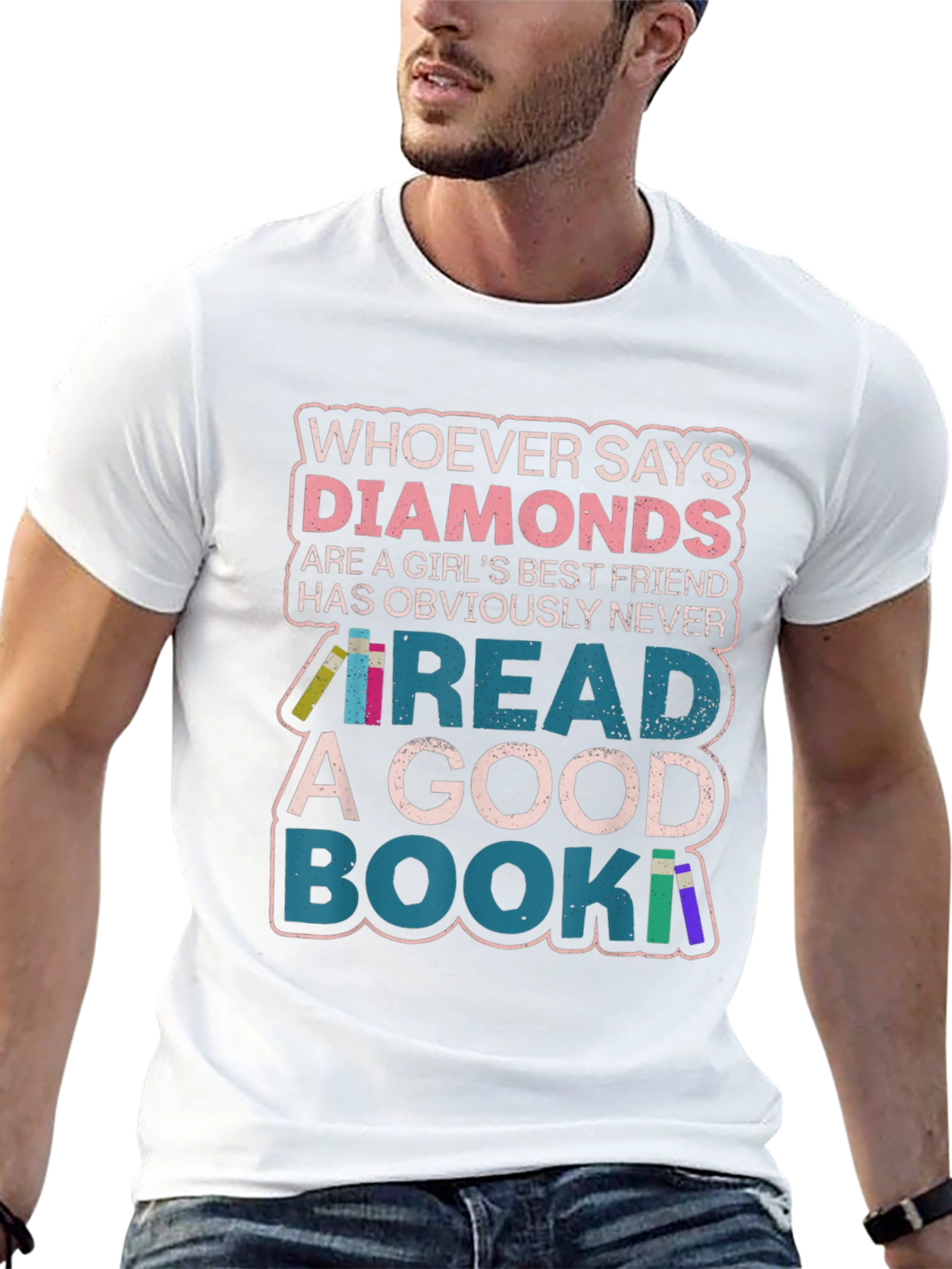Diamonds or Books? Graphic Print Tee