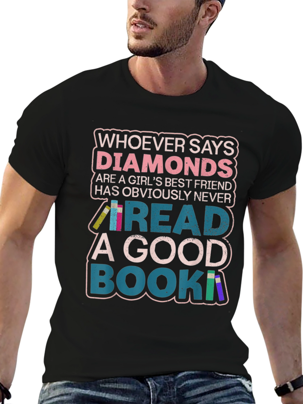 Diamonds or Books? Graphic Print Tee